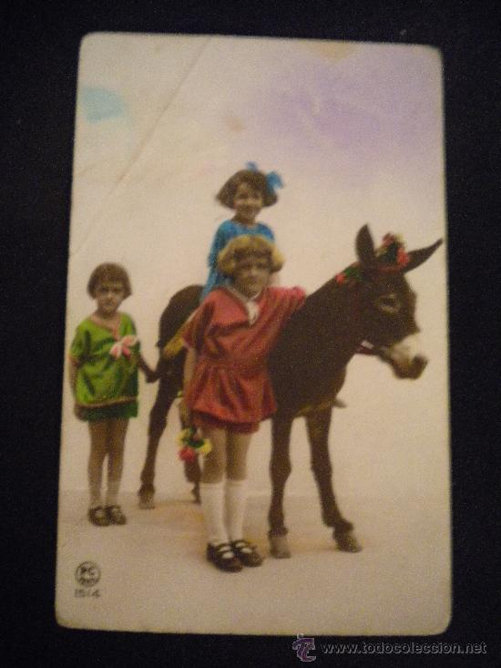 Postales: Postal ni&ntilde;os coloreada Paris. - Foto 1