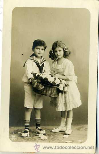 Postales: DOS NI&Ntilde;OS CIRCULADA 1910 - Foto 1