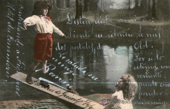 Postales: 6 postales ni&ntilde;as en balancin. 1904 - Foto 2