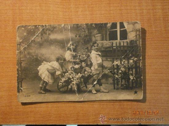 Postales: ANTIGUA  POSTAL  NI&Ntilde;OS  ESCRITA - Foto 1