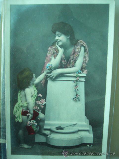 Postales: SIMPATICA POSTAL DE NI&Ntilde;O Y CHICA.  ESCRITA. - Foto 1
