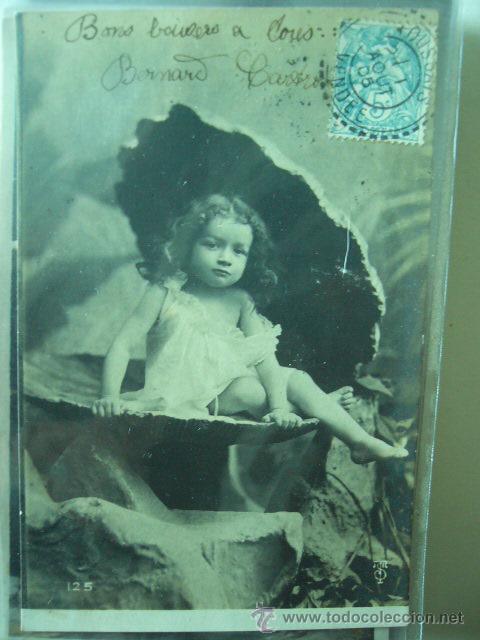 Postales: POSTAL DE NI&Ntilde;A.  NAVIDAD.  FRANCIA.  CIRCULADA. - Foto 1