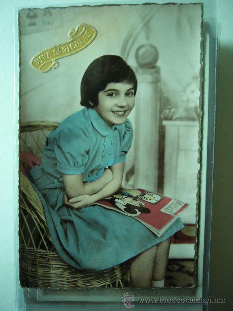 Postales: POSTAL DE NI&Ntilde;A.  NAVIDAD.  FRANCIA.  ESCRITA. - Foto 1