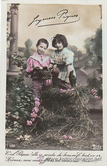 Postales: ni&ntilde;0s, circulada en 1910 (ver dorso) - Foto 1