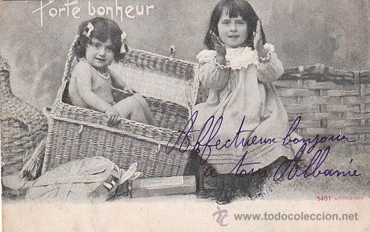 Postales: ni&ntilde;as, circulada en 1904, ver dorso - Foto 1