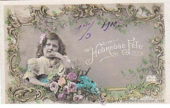Postales: ni&ntilde;a, escrita en 1910 - Foto 1