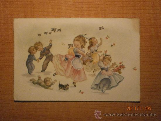 Postales: ANTIGUA POSTAL NI&Ntilde;OS. JUGANDO. ESCRITA - Foto 1