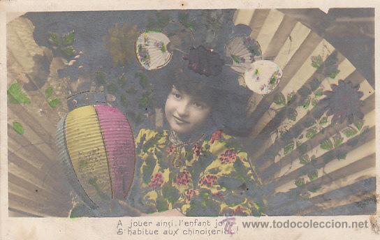 Postales: ni&ntilde;a japonesa, circulada (ver el dorso) - Foto 1