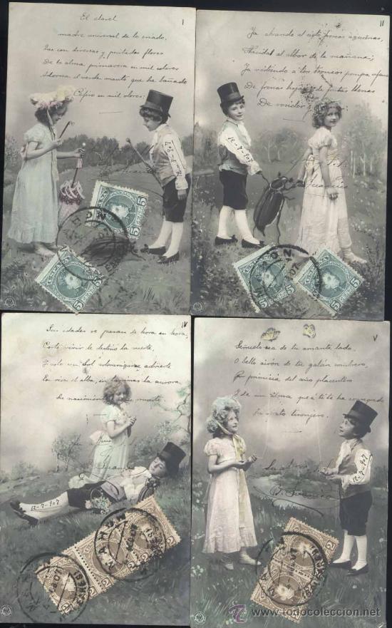 Postales: CONJUNTO DE 5 POSTALES CON NI&Ntilde;OS - Foto 1