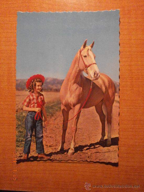 Postales: ANTIGUA POSTAL NI&Ntilde;A CON EL CABALLO  ESCRITA - Foto 1