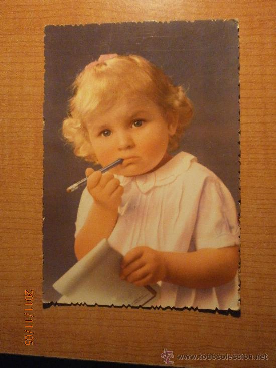 Postales: ANTIGUA POSTAL NI&Ntilde;A  ESCRITA - Foto 1