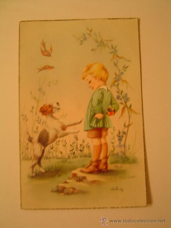 Postales: Postal Ni&ntilde;o con su perro - Foto 1