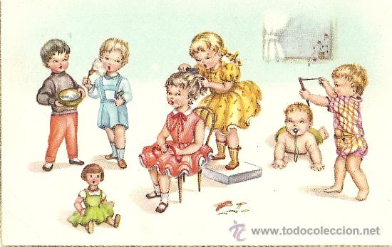 Postales: POSTAL ILUSTRADA TEMA NI&Ntilde;OS - Foto 1