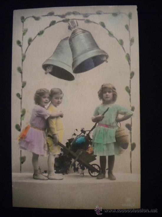 Postales: Postal coloreada ni&ntilde;os. - Foto 1