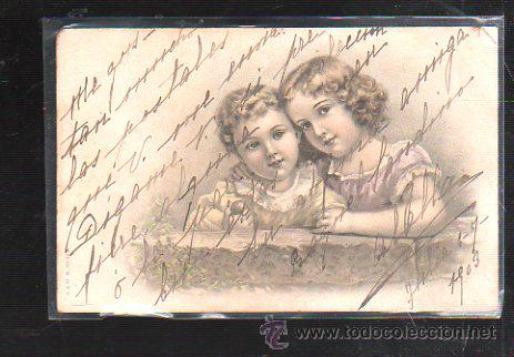Postales: TARJETA POSTAL DE NI&Ntilde;OS. A. & M. B. - Foto 1