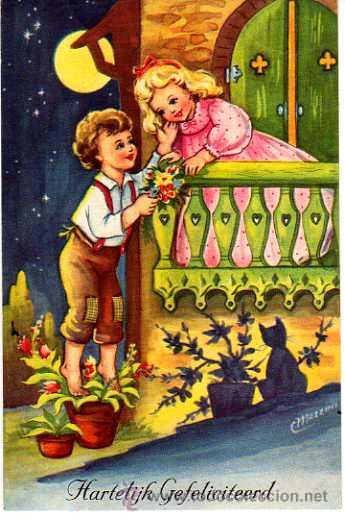 Postales: Postal circulada. Ni&ntilde;os. Romantica - Foto 1