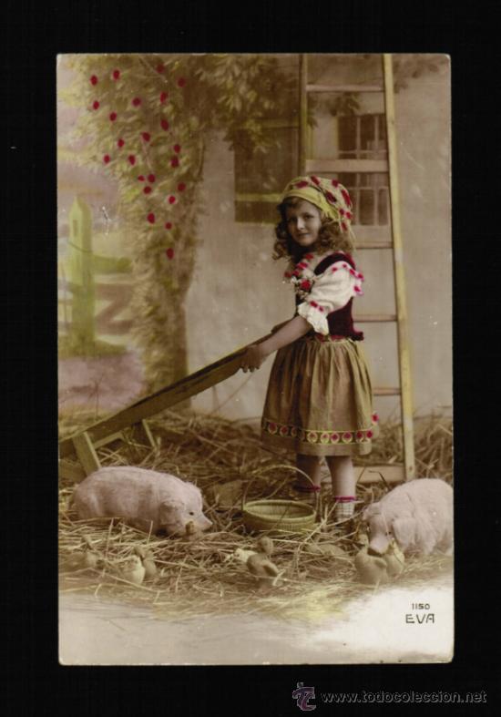 Postales: ENCANTADORA POSTAL DE NI&Ntilde;A EN LA GRANJA - Foto 1