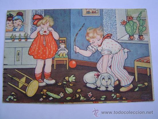 Postales: Postal de ni&ntilde;os castigando un perro - Foto 1
