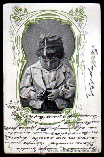 Postales: Ni&ntilde;o con un pipa. Circulada 1904. - Foto 1