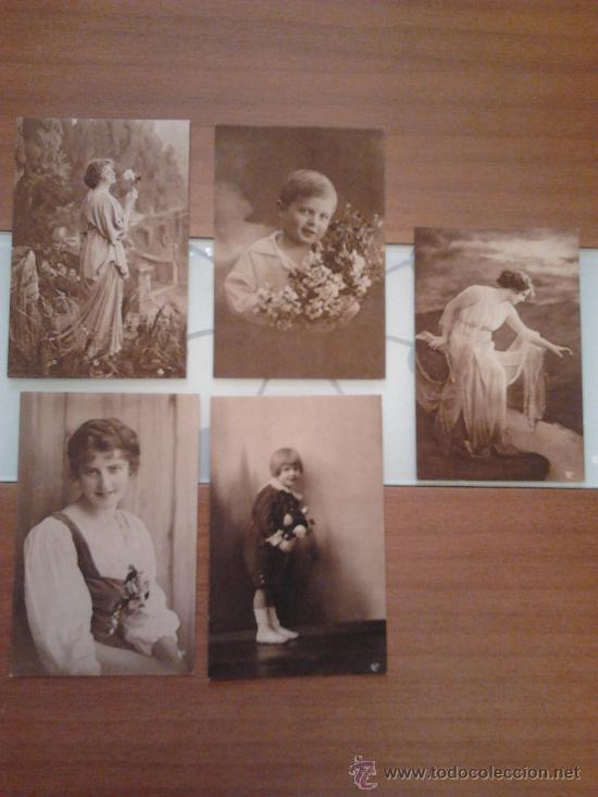 Postales: postales romanticas lote de 5 desiguales - Foto 1