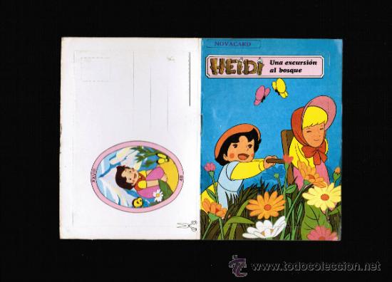 Postales: POSTAL CON CUENTO DE HEIDI  - UNA EXCURSION AL BOSQUE - EDITORIAL MULHACEN 1975. - Foto 1