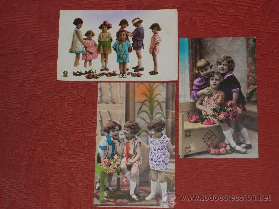Postales: Tres postales de ni&ntilde;os. - Foto 1