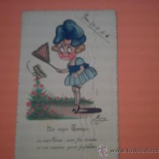 Postales: POSTAL DE NIÑA CON MARIPOSA- CIRCULADA 30 AGOST. 1926. Lote 35892446