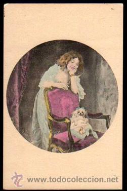 Postales: Ni&ntilde;a con su perrita . Sin circular. - Foto 1