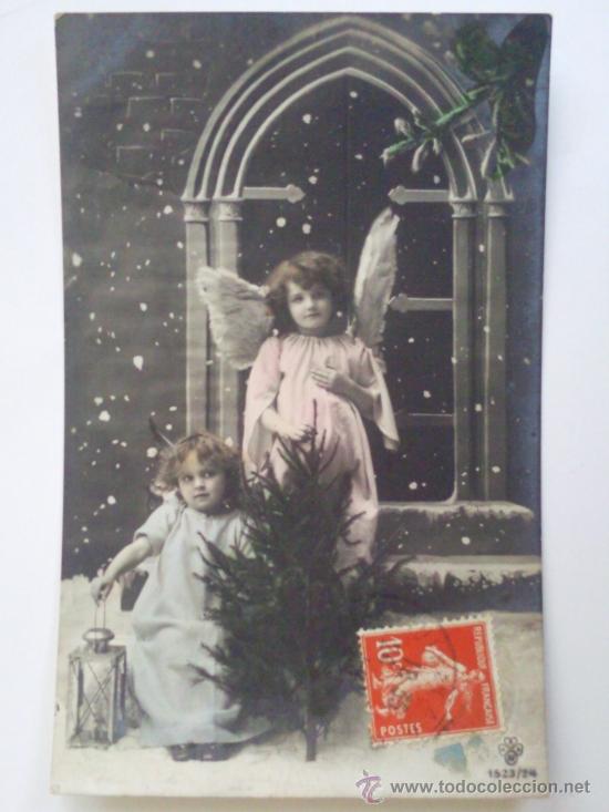 Postales: ANTIGUA POSTAL FRANCESA, 2 NI&Ntilde;AS, CIRCULADA - Foto 1