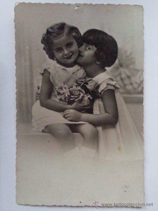 Postales: ANTIGUA POSTAL, 2  NI&Ntilde;AS, CIRCULADA - Foto 1