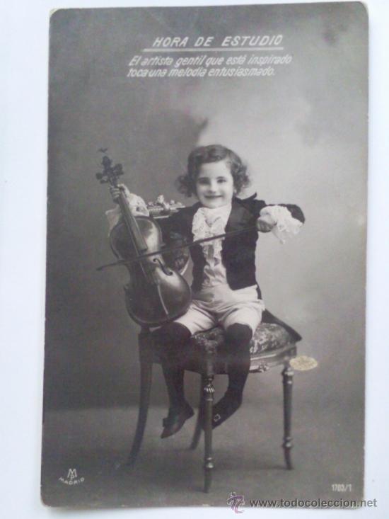 Postales: ANTIGUA POSTAL, NI&Ntilde;O TOCANDO EL VIOLIN - Foto 1