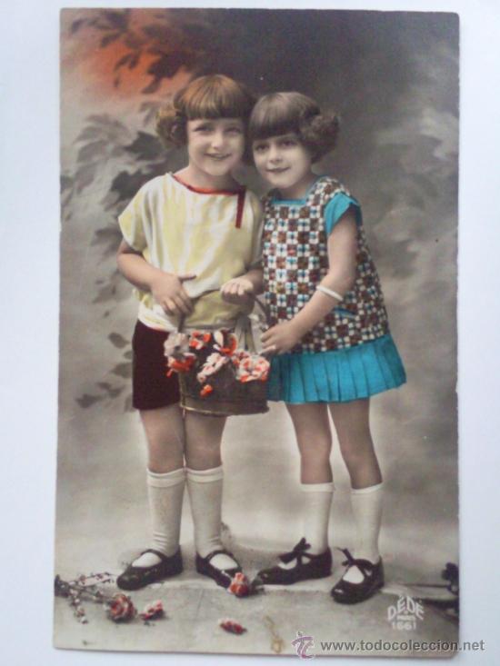 Postales: ANTIGUA POSTAL FRANCESA, 2 NI&Ntilde;AS, CIRCULADA, 1931 - Foto 1
