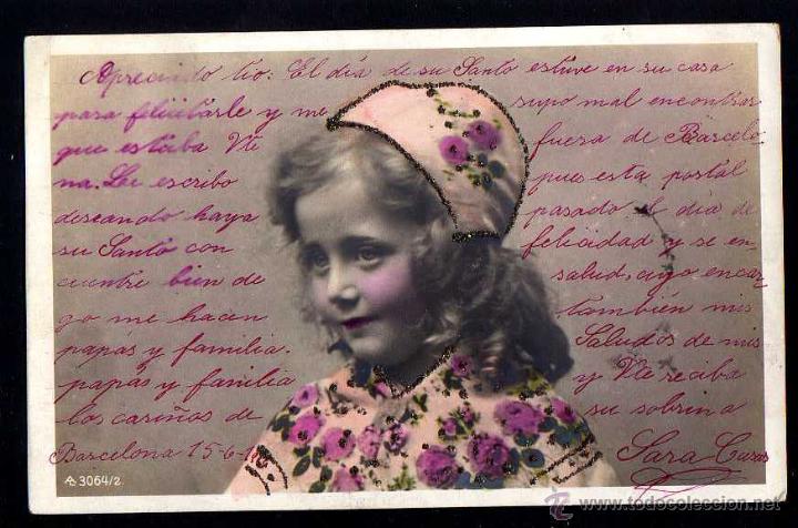 Postales: Antigua postal ni&ntilde;a. Circulada 1906 - Foto 1