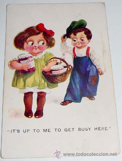 Postales: ANTIGUA POSTAL ILUSTRADA NI&Ntilde;OS -  CIRCULADA. - Foto 1