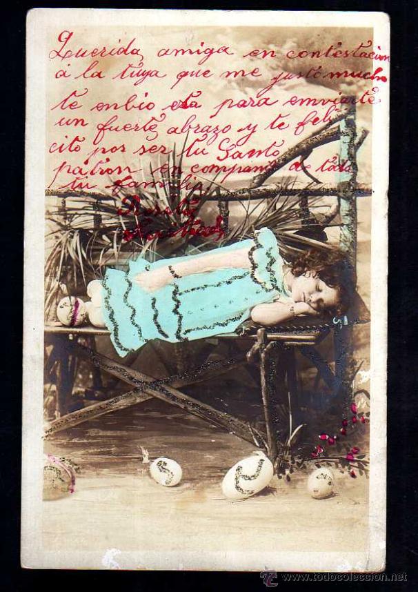 Postales: Antigua posta ni&ntilde;a. Circulada - Foto 1