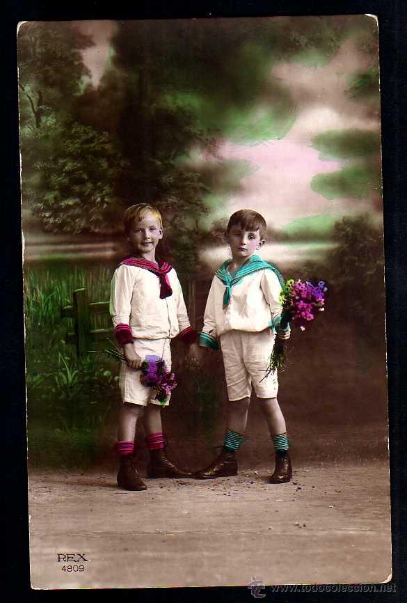 Postales: Antigua postal ni&ntilde;os. Circulada. - Foto 1