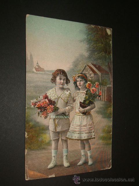 Postales: POSTAL NI&Ntilde;OS CON FLORES - Foto 1