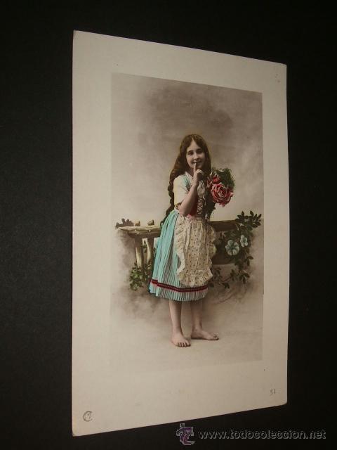 Postales: POSTAL NI&Ntilde;A CON FLORES - Foto 1