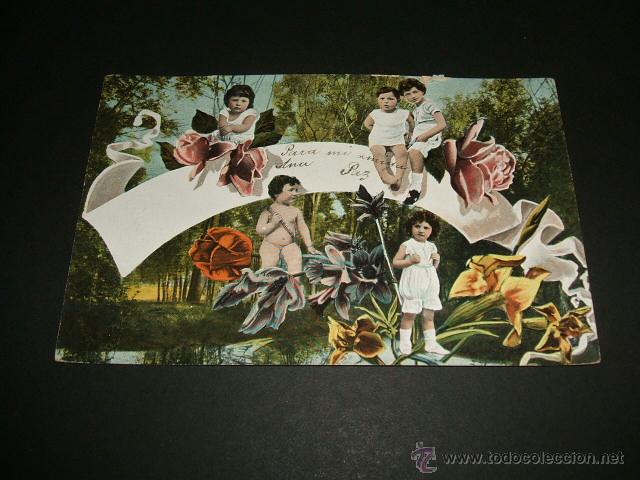 Postales: POSTAL NI&Ntilde;OS CON FLORES - Foto 1