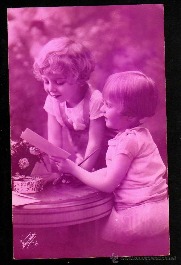 Postales: Antigua postal ni&ntilde;os. Circulada 1925. - Foto 1
