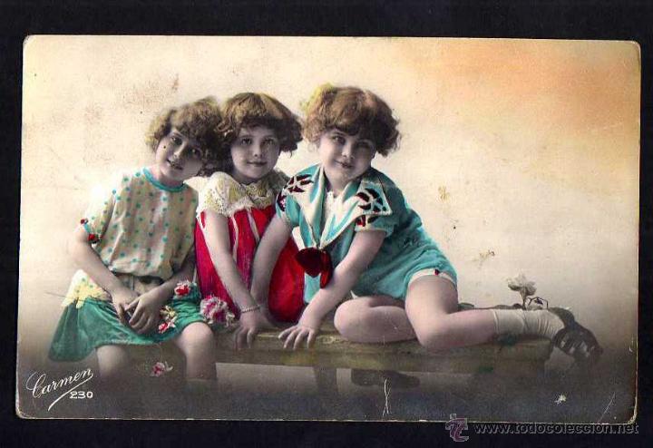 Postales: Antigua postal ni&ntilde;os. Circulada. - Foto 1