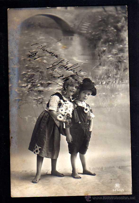 Postales: Antigua postal ni&ntilde;os. Circulada. - Foto 1