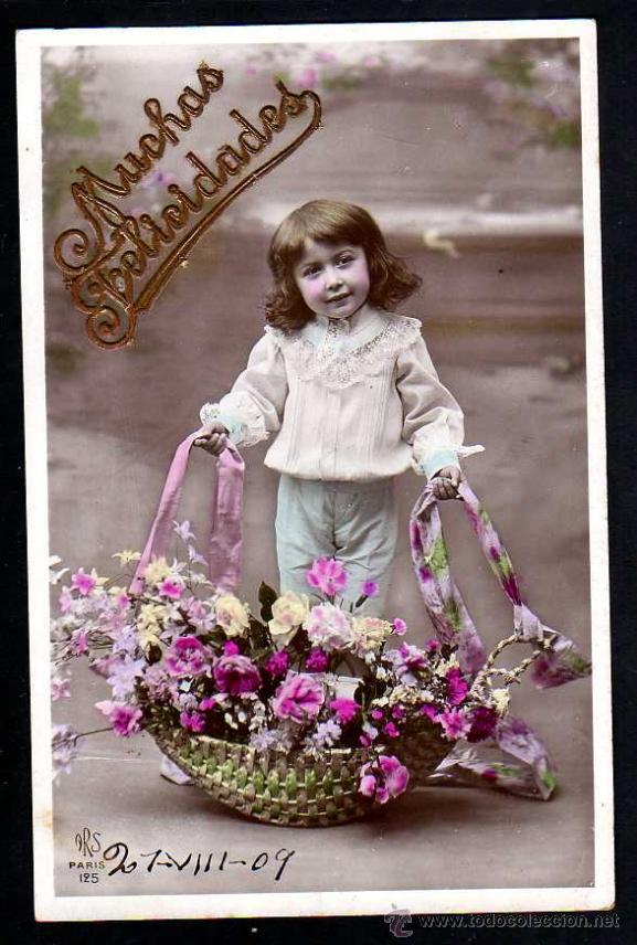Postales: Antigua postal ni&ntilde;a. Circulada. - Foto 1