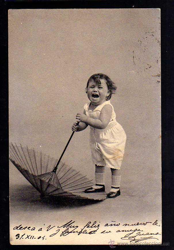 Postales: Antigua postal. Ni&ntilde;a. Circulada 1904. - Foto 1