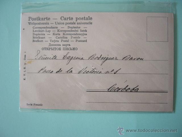 Postales: POSTAL DE NI&Ntilde;A CON PERRO. DORSO SIN DIVIDIR. ESCRITA. - Foto 2