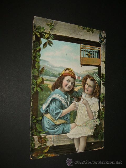 Postales: POSTAL NI&Ntilde;OS CON PAJAROS - Foto 1
