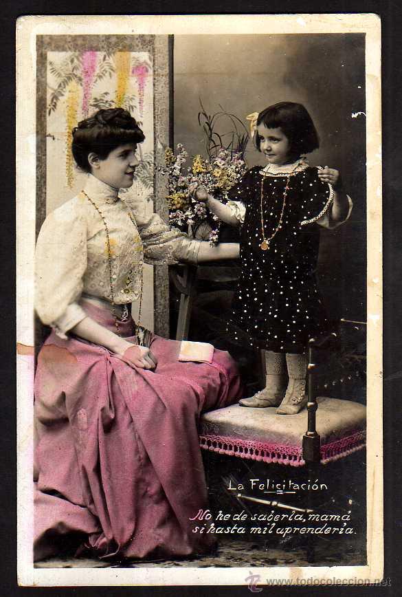 Postales: Antigua postal Madre e hija. No circulada. - Foto 1