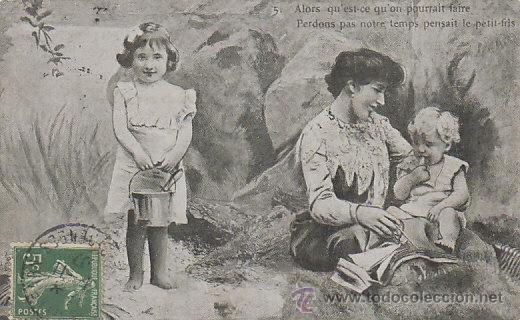 Postales: de fiesta junto al mar, circulada en 1909 - Foto 1