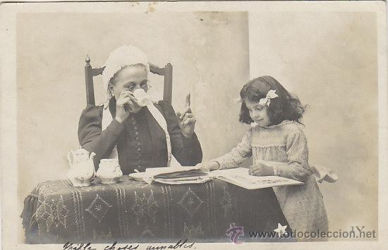 Postales: una ni&ntilde;a, de rayado continuo circulada en 1903 - Foto 1