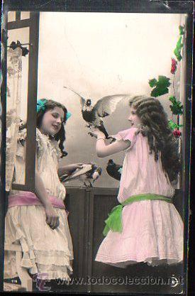 Postales: TARJETA POSTAL DE NI&Ntilde;AS CON PALOMAS. 116 - Foto 1